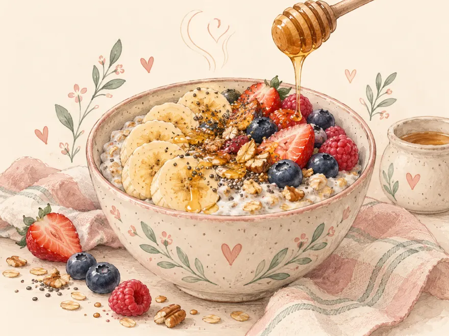 Illustration of oats recipe